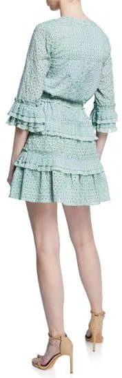 'Audrea' Ruffled Eyelet Mini Dress