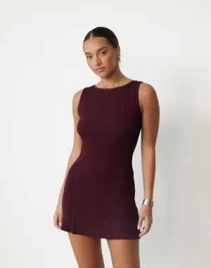 Aylah Mini Dress (Plum)