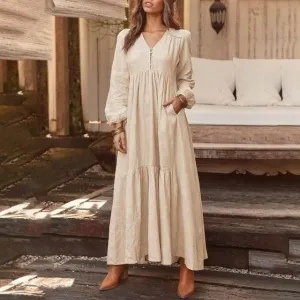 Bohemian Shirt Dress Long Maxi Dress - M-5XL