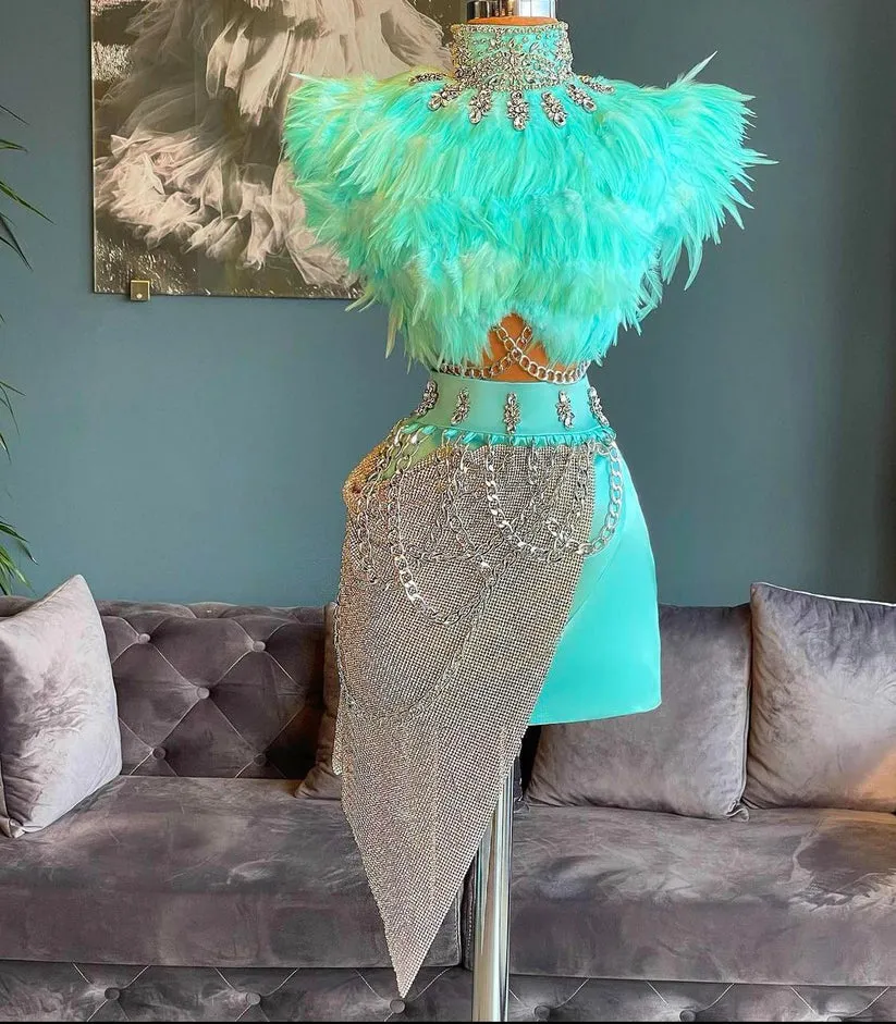 Elegant Feather Cocktail Dress