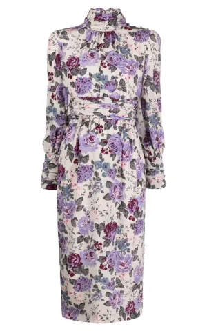 Floral Silk Midi Dress