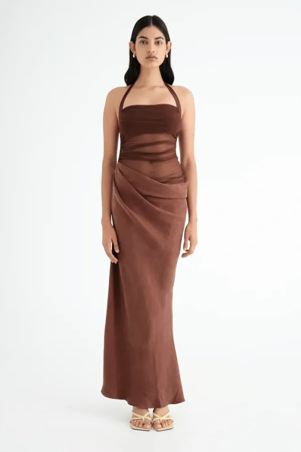 Gina Maxi Dress Chocolate