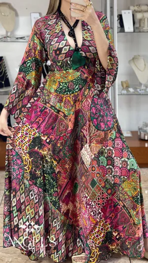 Long Sleeves Bohemian Maxi Dress