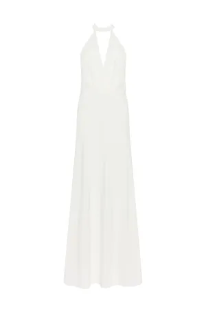 Lovely white halterneck satin maxi dress, Xo Xo