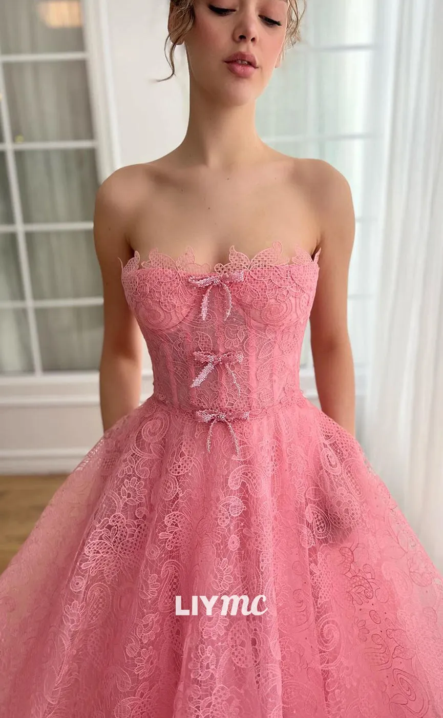 LP1283 - Sweetheart Lace Appliques A-Line Ball Gown Prom Dress