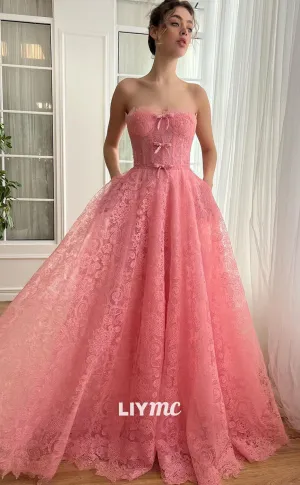 LP1283 - Sweetheart Lace Appliques A-Line Ball Gown Prom Dress