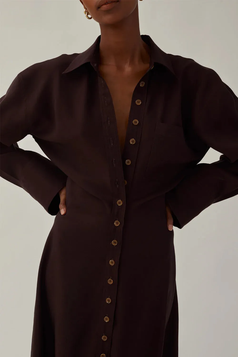 Pia Dress in Dark Chocolate